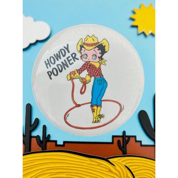 Vintage Howdy BETTY BOOP Pinback Button - Picture 6 of 6